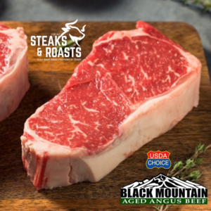 WET Aged Premium Angus New York Strip Steak <br> USDA Choice, Corn-fed Beef