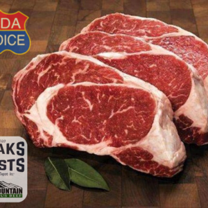 WET Aged Premium Angus Rib Eye Steak <br> USDA Choice, Corn-fed Beef