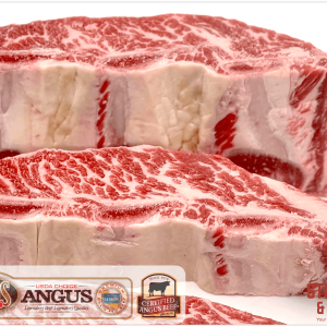 Certified Angus Cross-Cut Plate Short Ribs <br> Upper 2/3 USDA Choice, Grass-raised, Grain-finished