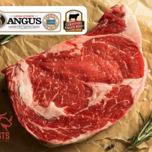 Certified Angus Beef Rib Eye Steaks <br> Upper 2/3 USDA Choice, Grass-raised, Grain-finished