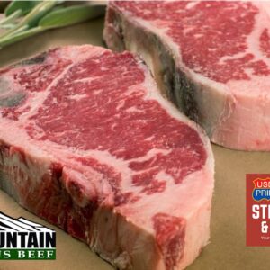WET Aged Premium Angus Bone-in Strip Steak <br> USDA Prime, Corn-fed Beef