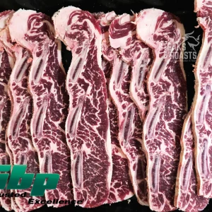 Premium Flanken-Style Plate Short Ribs <br> USDA Choice or Higher, Grass-raised, Corn-finished