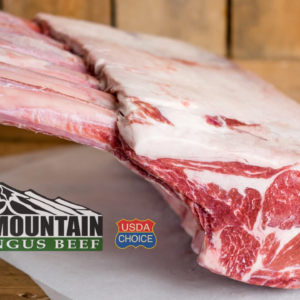 WET Aged Premium Angus Tomahawk Rack <br> USDA Choice. Corn-fed Beef